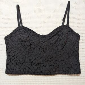 Aritzia Tahlula Black Lace Bustier Top
